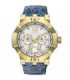 VOGUE Elegance Gold Blue Leather Strap 16001.8