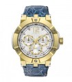 VOGUE Elegance Gold Blue Leather Strap 16001.8