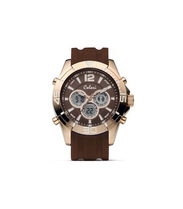 COLORI Digital Sports Brown Silicone Strap CLD078