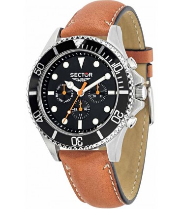 SECTOR 235 Multifunction Brown Leather Strap R3251161012