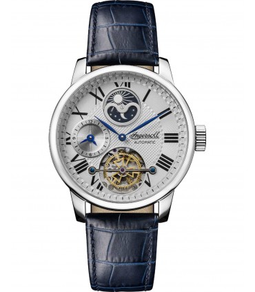 INGERSOLL Riff Automatic Dual Time Blue Leather Strap I07401