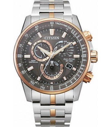 CITIZEN Eco-Drive Two Tone Stainless Steel Bracelet Chronograph Radio Controlled CB5886-58H
