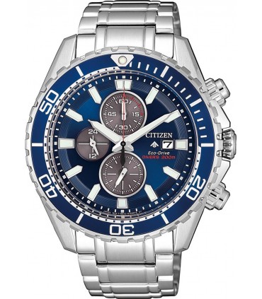 CITIZEN Eco-Drive Divers Chronograph Silver Stainless Steel Bracelet CA0710-82L