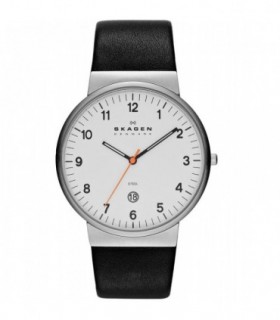 SKAGEN Mens Klassik Black Leather Strap SKW6024