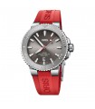 ORIS AQUIS DATE RELIEF AUTOMATIC RED RUBBER STRAP  01 733 7730 4153-07 4 24 66EB