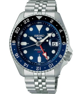 SEIKO 5 Sports Automatic Dual Time Silver Stainless Steel Bracelet  SSK003K1