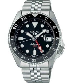 SEIKO 5 Sports Automatic Dual Time Silver Stainless Steel Bracelet SSK001K1