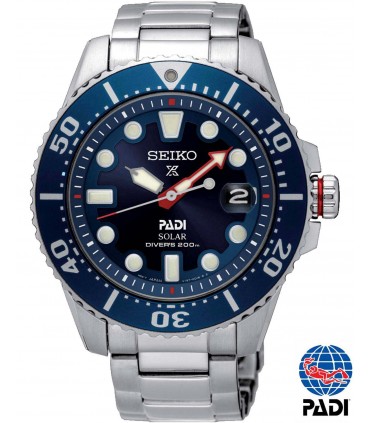 SEIKO Prospex Divers PADI Solar Silver Stainless Steel Bracelet SNE549P1