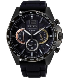SEIKO Conceptual Black Silicone Strap SSB349P1