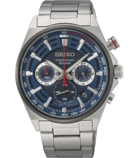 SEIKO Racing Sport Chronograph Silver Stainless Steel Bracelet SSB407P1
