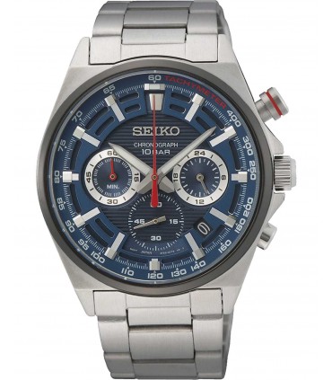 SEIKO Racing Sport Chronograph Silver Stainless Steel Bracelet SSB407P1