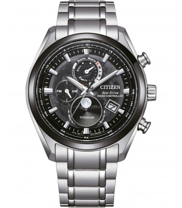 CITIZEN Tsuki-yomi Eco-Drive RadioControlled Silver Titanium Bracelet BY1018-80E