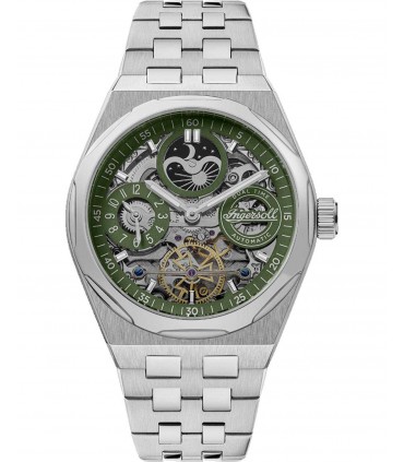 INGERSOLL Broadway Automatic Dual Time Silver Stainless Steel Bracelet I12905