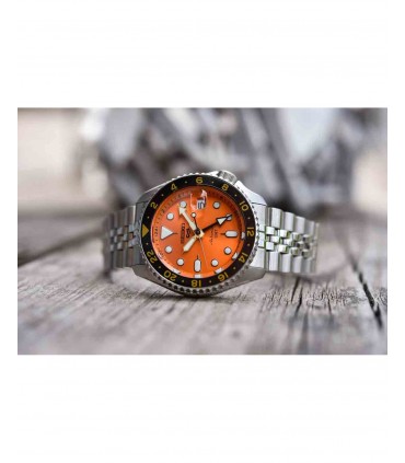 SEIKO 5 Sports Automatic Dual Time Silver Stainless Steel Bracelet SSK005K1