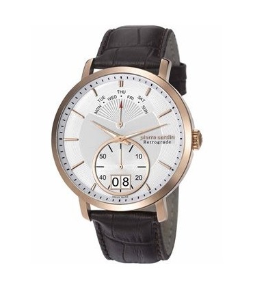 PIERRE CARDIN L Escape Rose Gold Brown Leather Strap PC107071S05