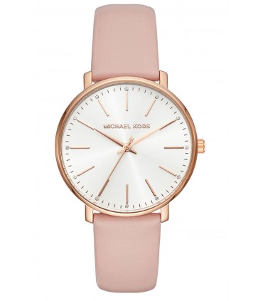 MICHAEL KORS Pyper Crystals Rose Gold Pink Leather Strap MK2741