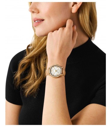 MICHAEL KORS Sage Crystals Brown Leather Strap MK4819