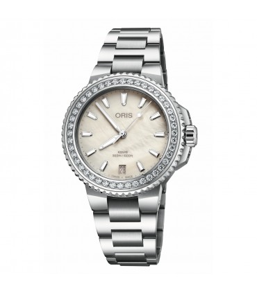 ORIS Aquis Date Diamonds Cream Mother of Pearl Automatic  01 733 7792 4956-07 8 19 05P