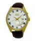 SEIKO Kinetic Gold Retrograde Brown Leather Strap SRN074P1