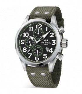 TW STEEL Volante Chronograph Khaki Fabric Strap VS24