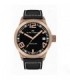 MARC COBLEN Rose Gold Black Leather Strap MC45R1