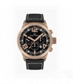 MARC COBLEN Rose Gold Chronograph Black Leather Strap MC42R2