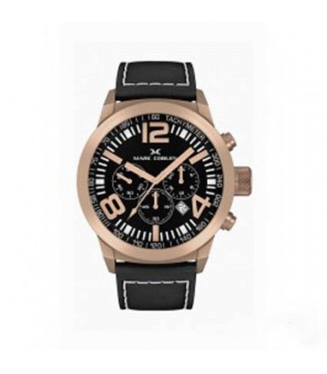 MARC COBLEN Rose Gold Chronograph Black Leather Strap MC42R2