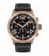 MARC COBLEN Rose Gold Chronograph Black Leather Strap MC45R2