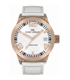 MARC COBLEN Rose Gold White Leather Strap MC50R3
