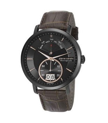 PIERRE CARDIN L Escape Black Brown Leather Strap PC107071S04